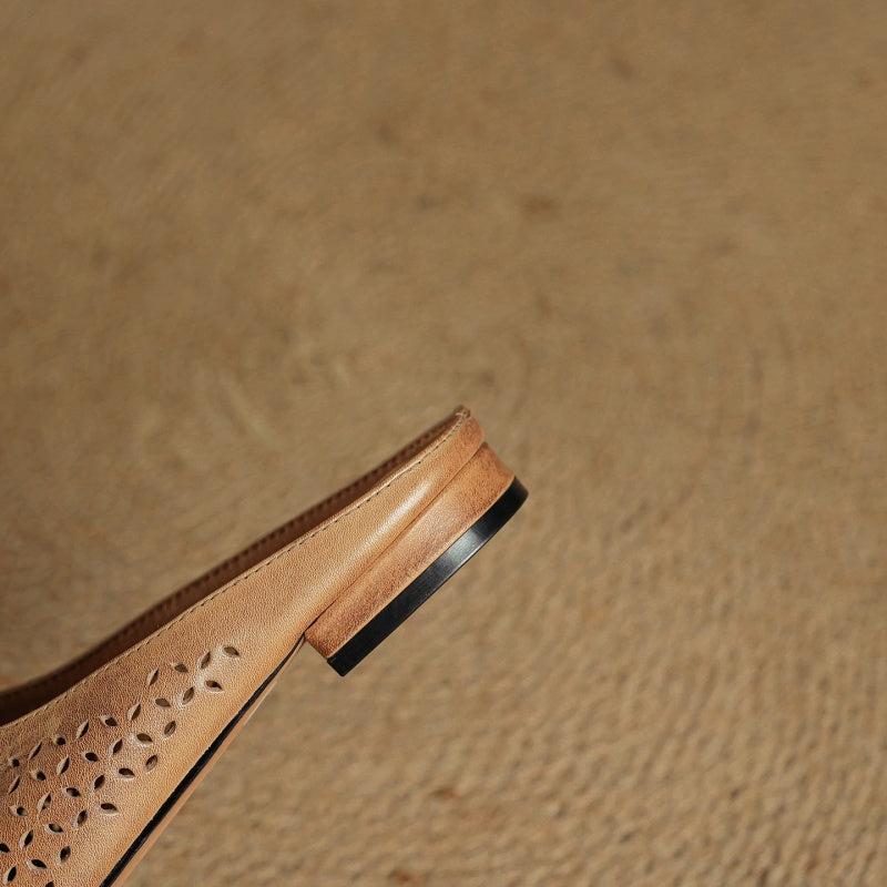 Mia | Chic Cushioned Leather Mules Shoes 4