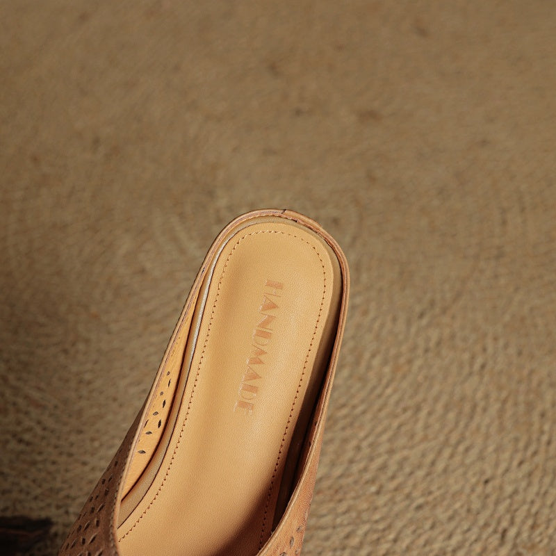 Mia | Chic Cushioned Leather Mules Shoes 5