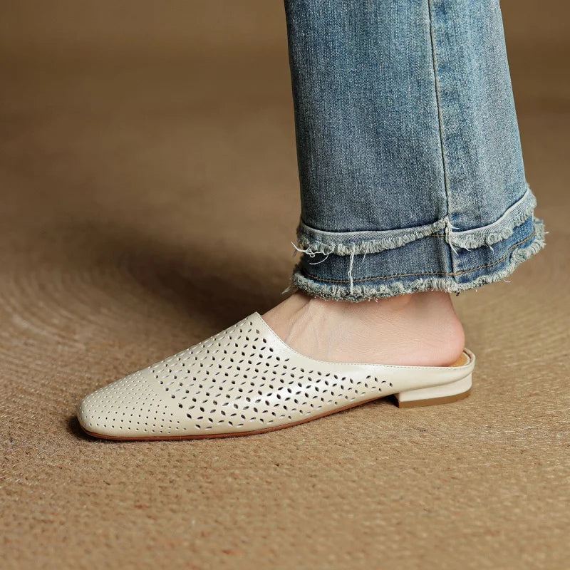 Mia | Chic Cushioned Leather Mules Shoes 7