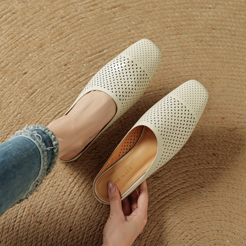 Mia | Chic Cushioned Leather Mules Shoes 8