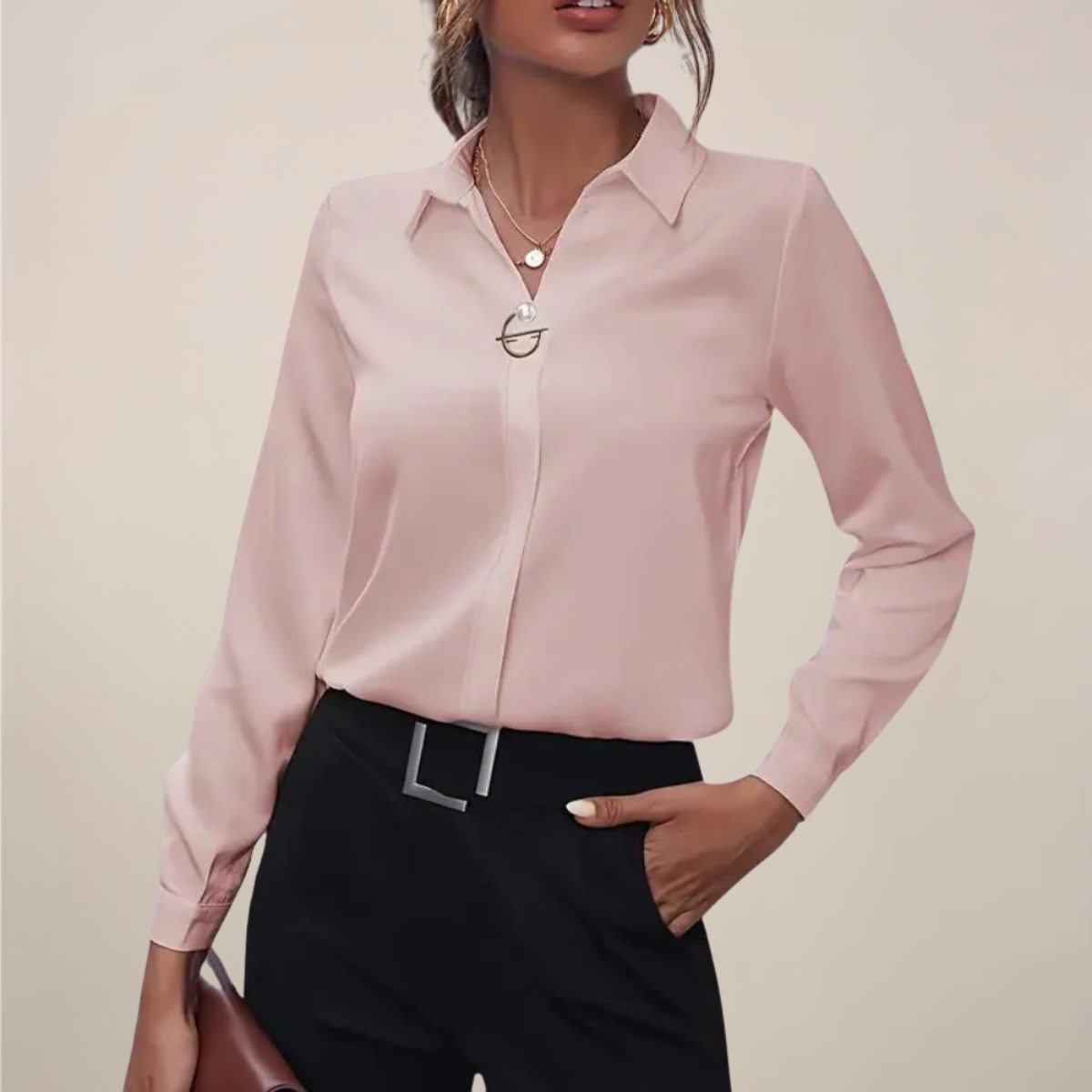 Mia | Chic Elegant Long Sleeve Blouse with Collar 3