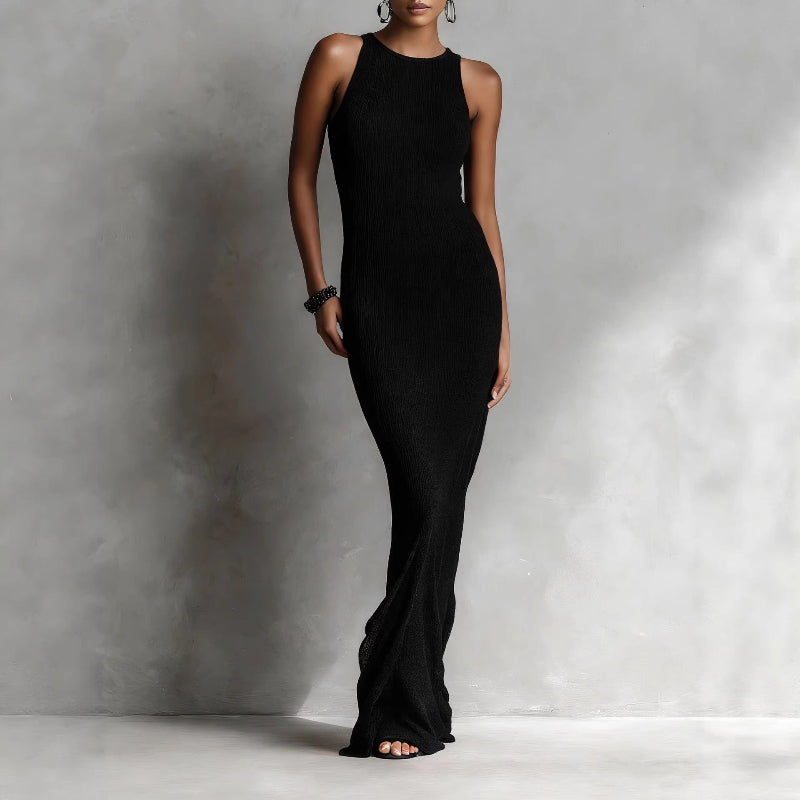 Mia | Chic Sleeveless Black Maxi Dress for Women 4