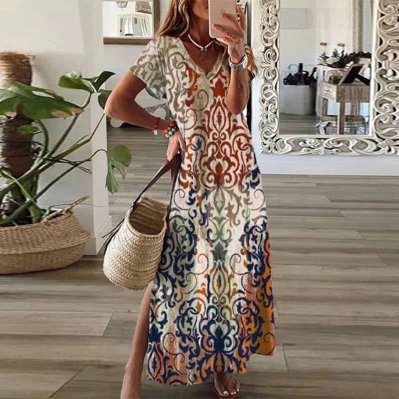 Mia | Colorful Bohemian Maxi Dress for Women 0