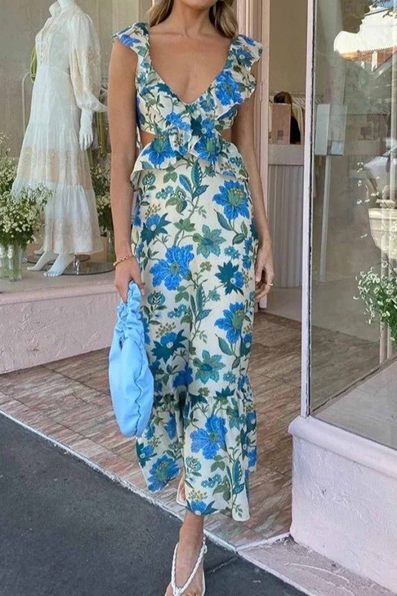 Mia | Elegant Floral Ruffle Maxi Dress 3
