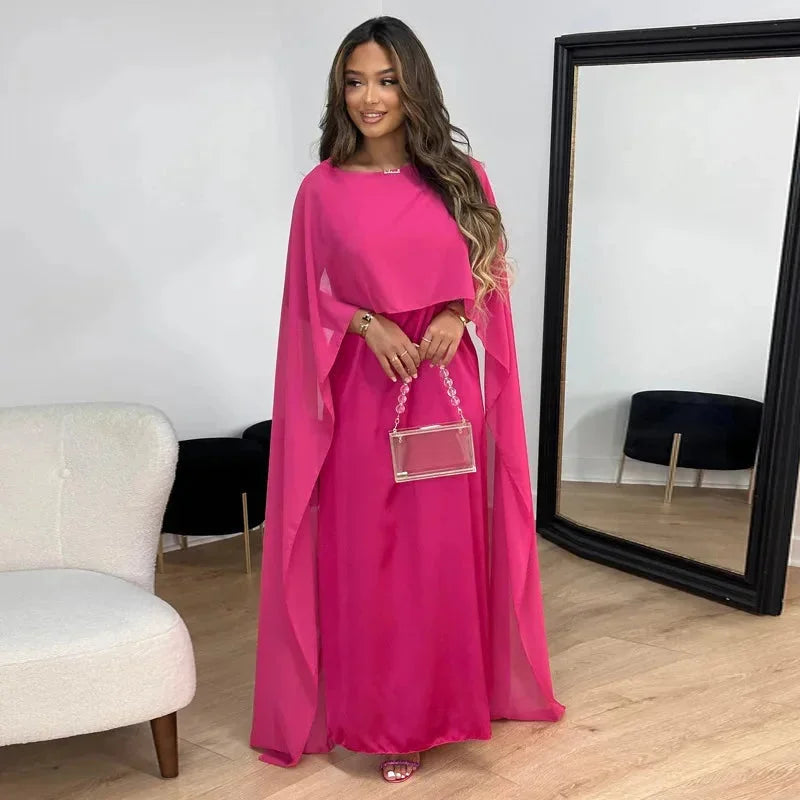 Mia | Elegant Flowing Cape Maxi Dress for Women’s Formal and Cocktail Events 1