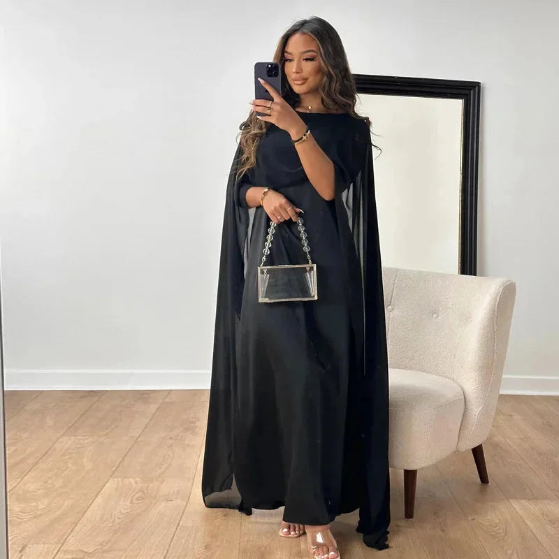 Mia | Elegant Flowing Cape Maxi Dress for Women’s Formal and Cocktail Events 2