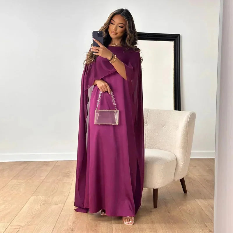 Mia | Elegant Flowing Cape Maxi Dress for Women’s Formal and Cocktail Events 3