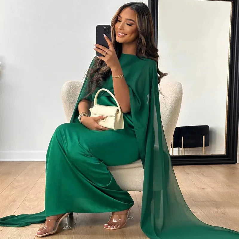 Mia | Elegant Flowing Cape Maxi Dress for Women’s Formal and Cocktail Events 4