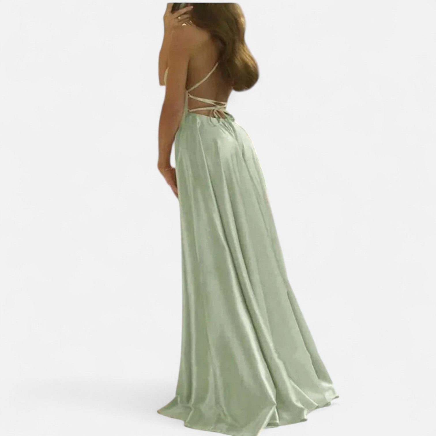 Mia | Elegant Flowing Satin Maxi Dress With Side Slit 2