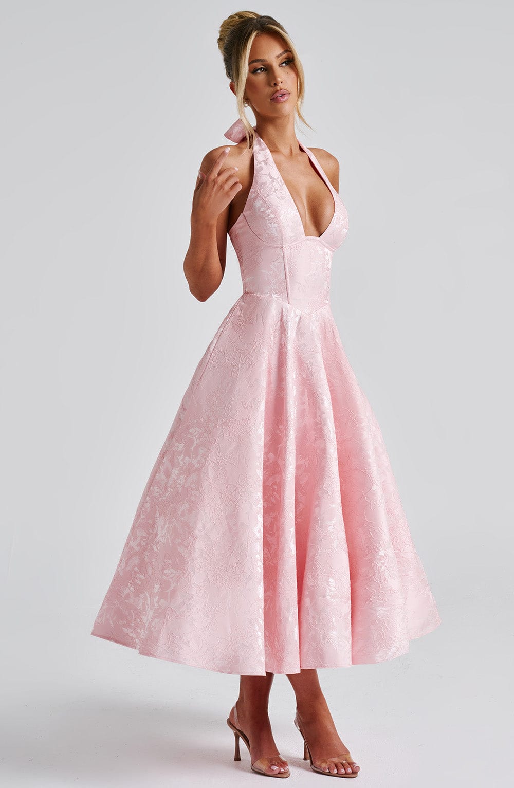 Mia | Elegant Halter Midi Dress for Wedding Guests 1