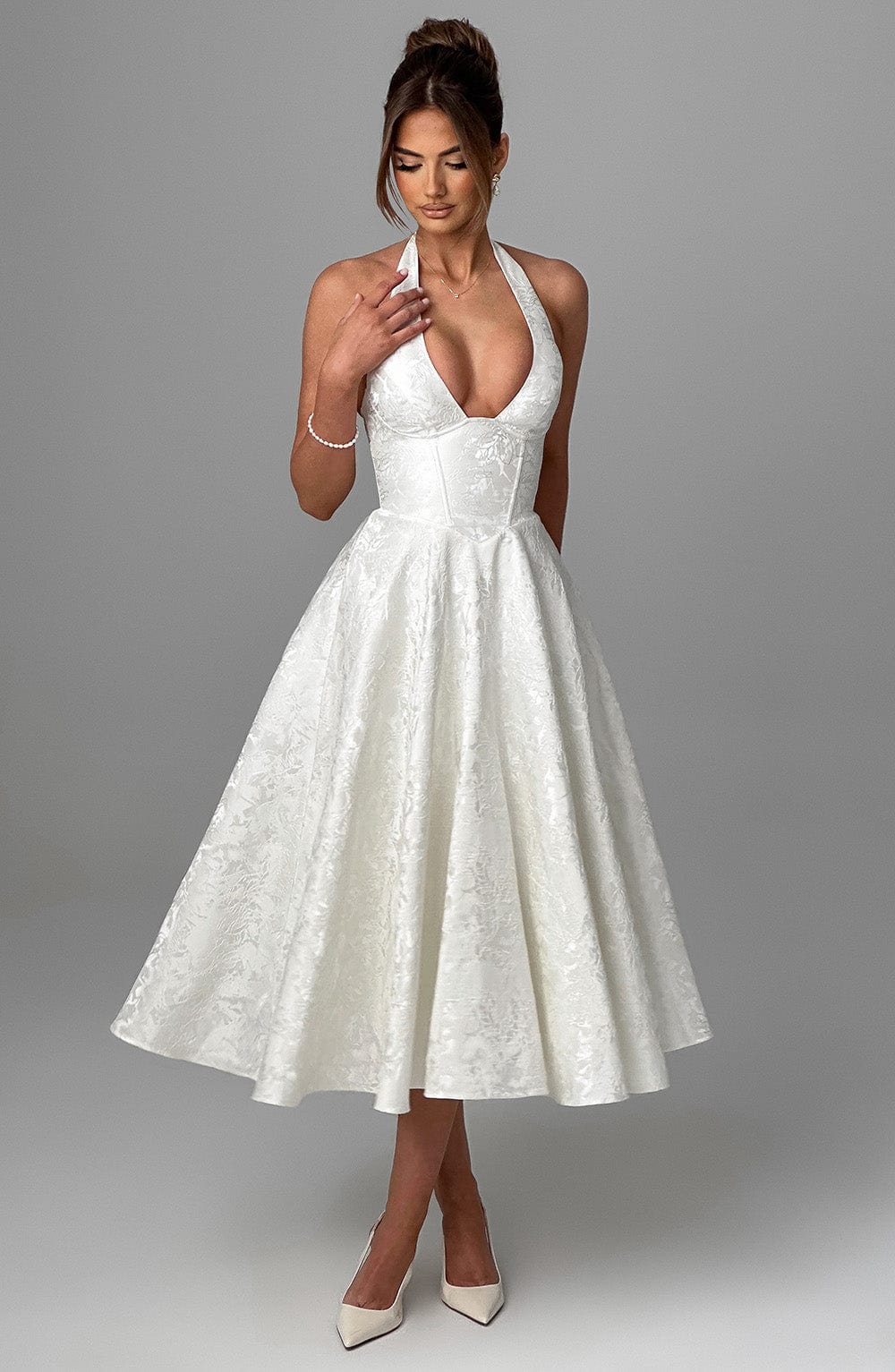 Mia | Elegant Halter Midi Dress for Wedding Guests 3