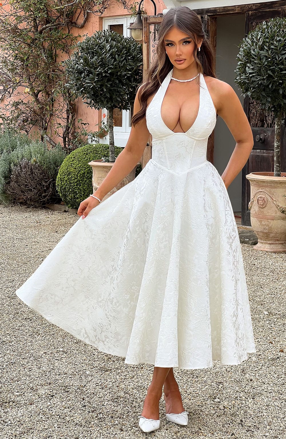 Mia | Elegant Halter Midi Dress for Wedding Guests 6