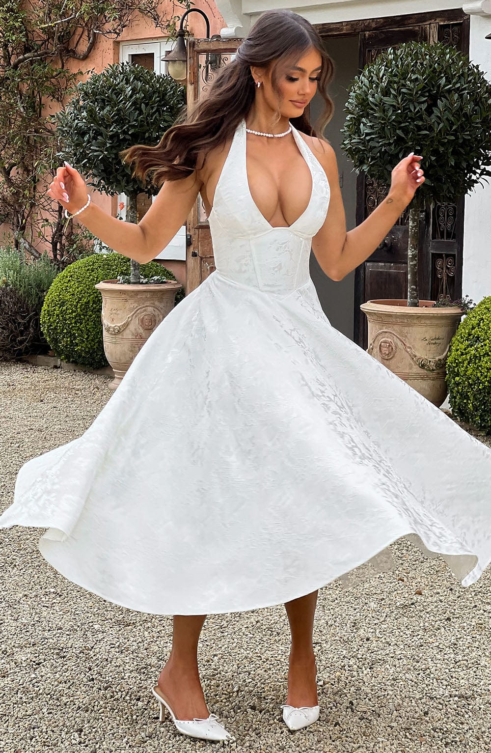 Mia | Elegant Halter Midi Dress for Wedding Guests 7