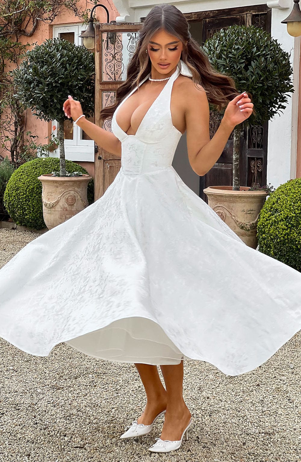 Mia | Elegant Halter Midi Dress for Wedding Guests 8