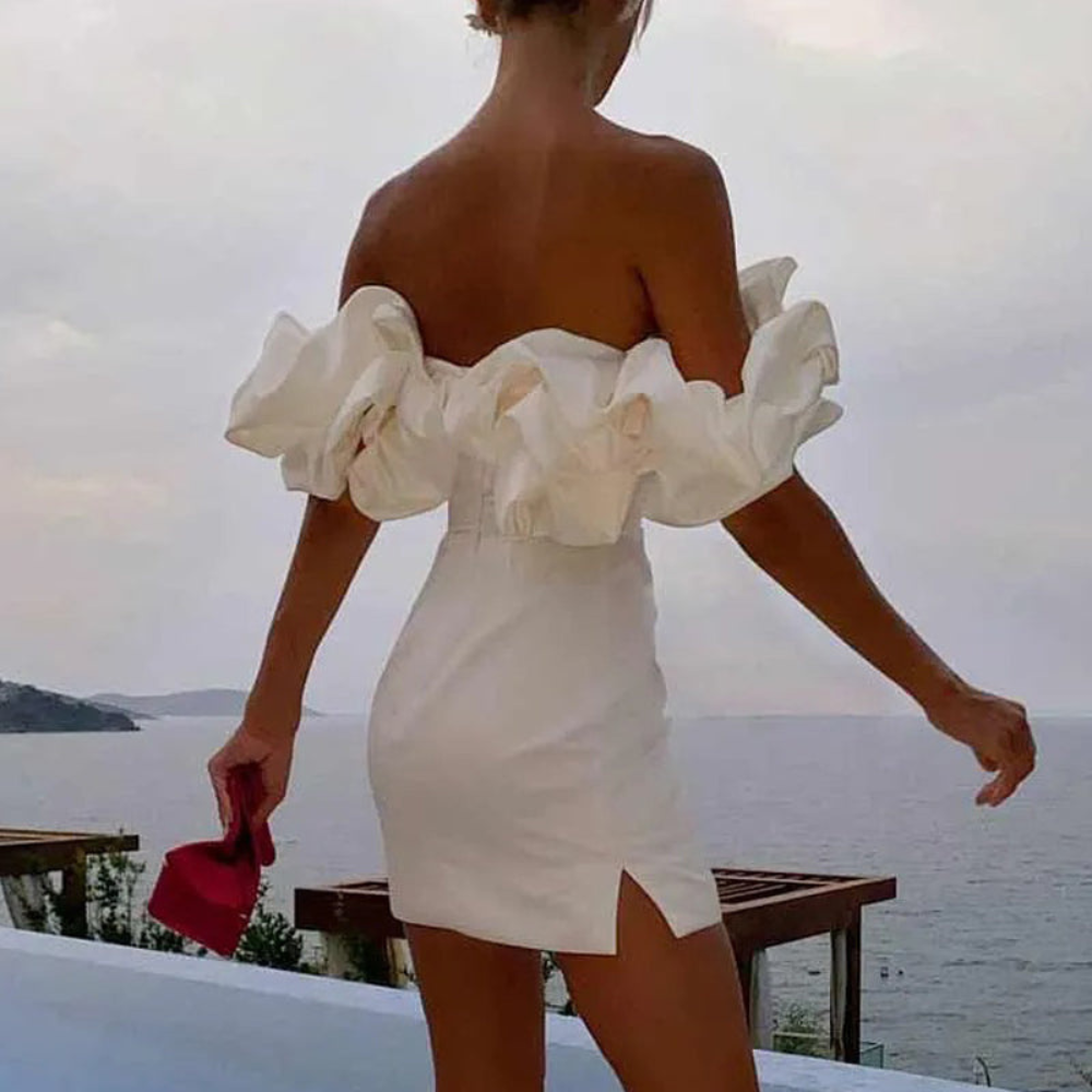 Mia | Elegant Playful Ruffle Cocktail Dress 5