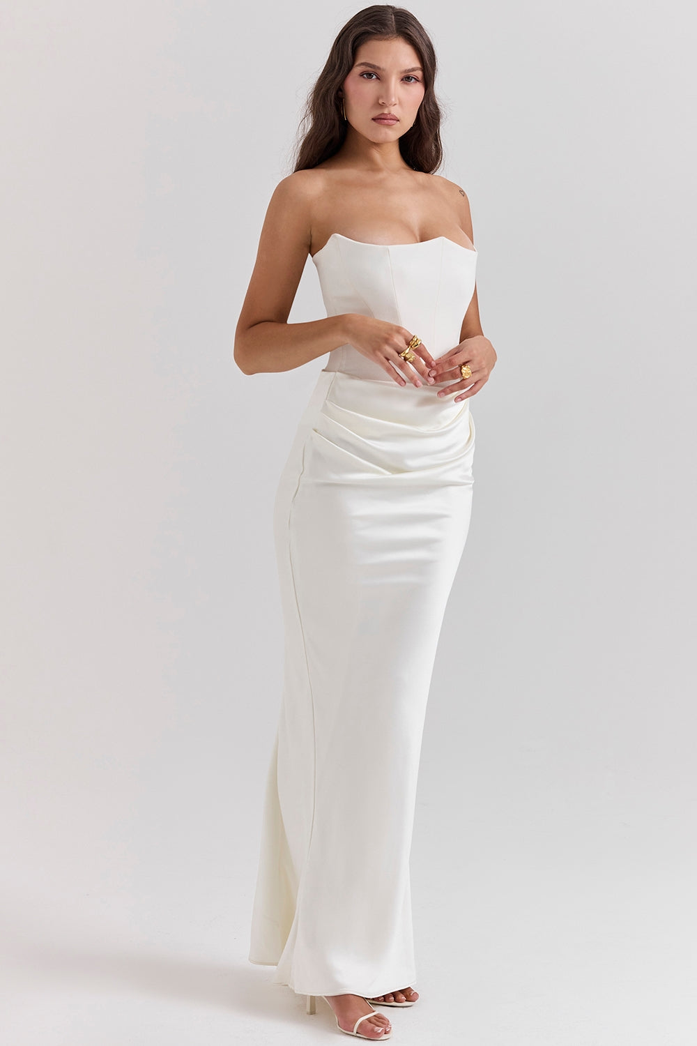 Mia | Elegant Strapless Maxi Wedding Guest Dress for Formal Occasions 7