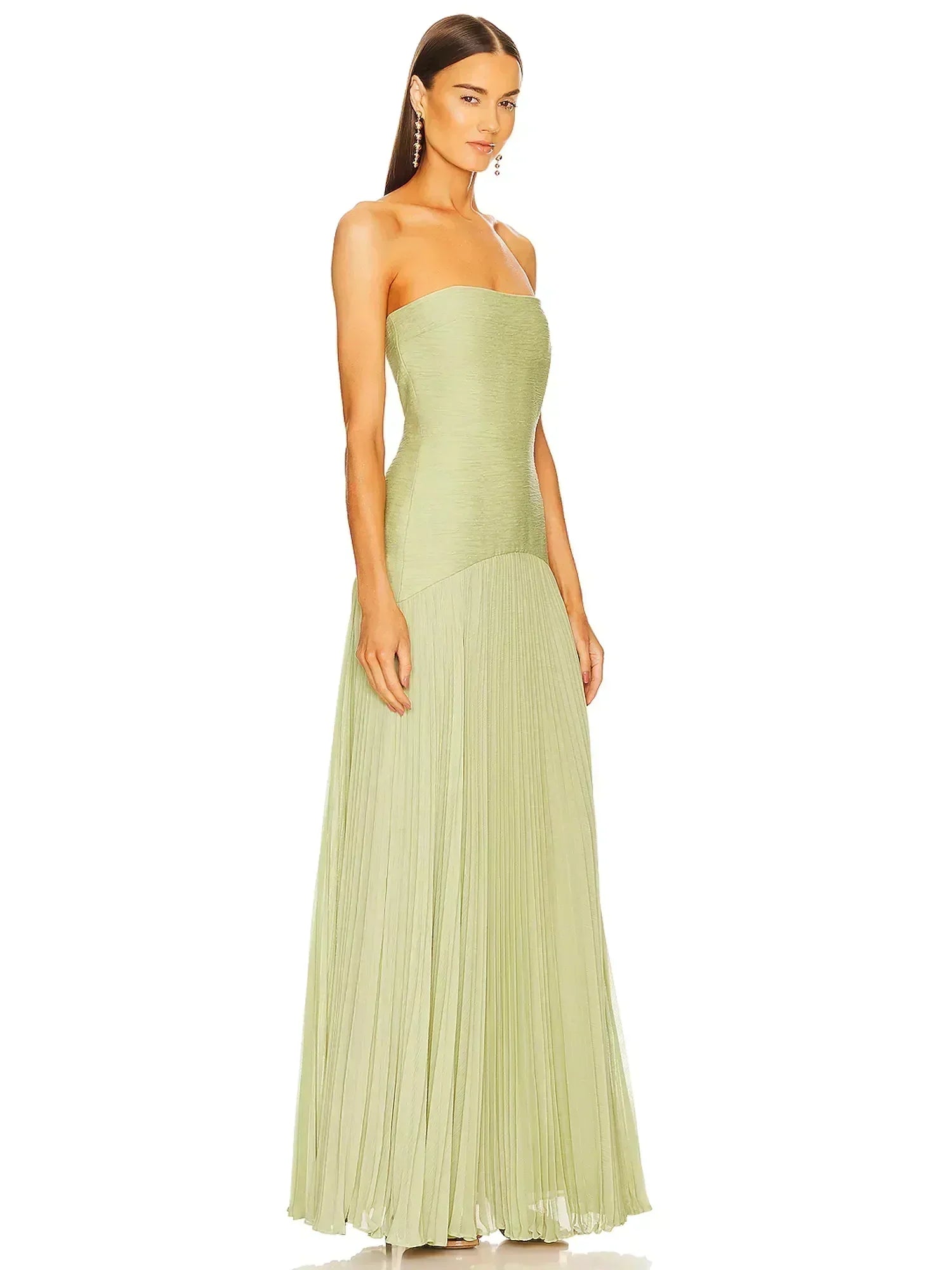 Mia | Elegant Strapless Pleated Maxi Dress for Wedding Guests 1