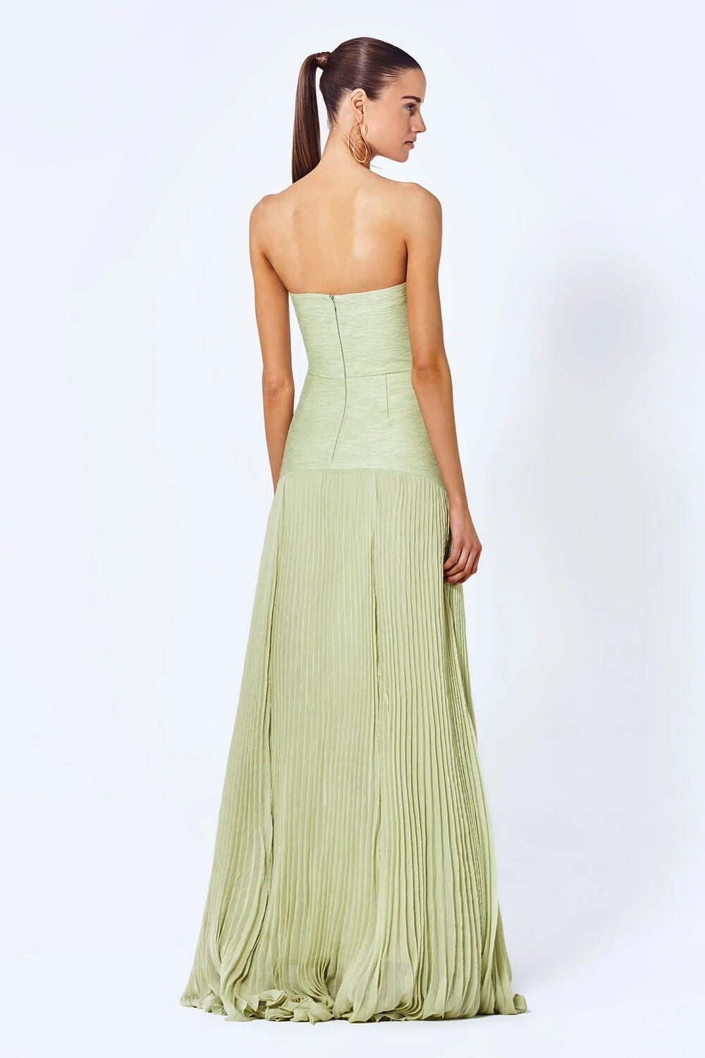 Mia | Elegant Strapless Pleated Maxi Dress for Wedding Guests 4