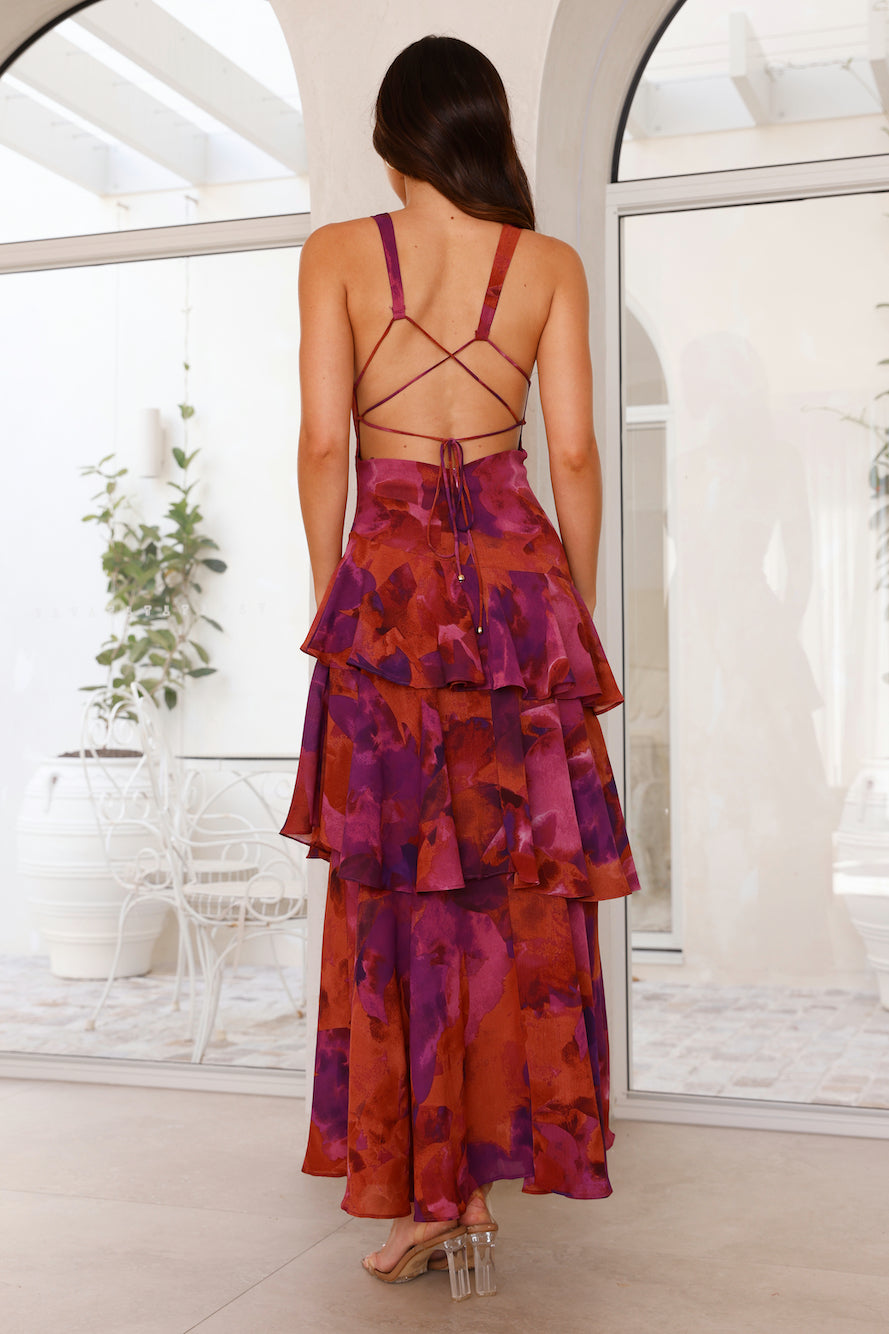 Mia | Elegant Tiered Maxi Dress for Women in Turquoise and Sapphire 8