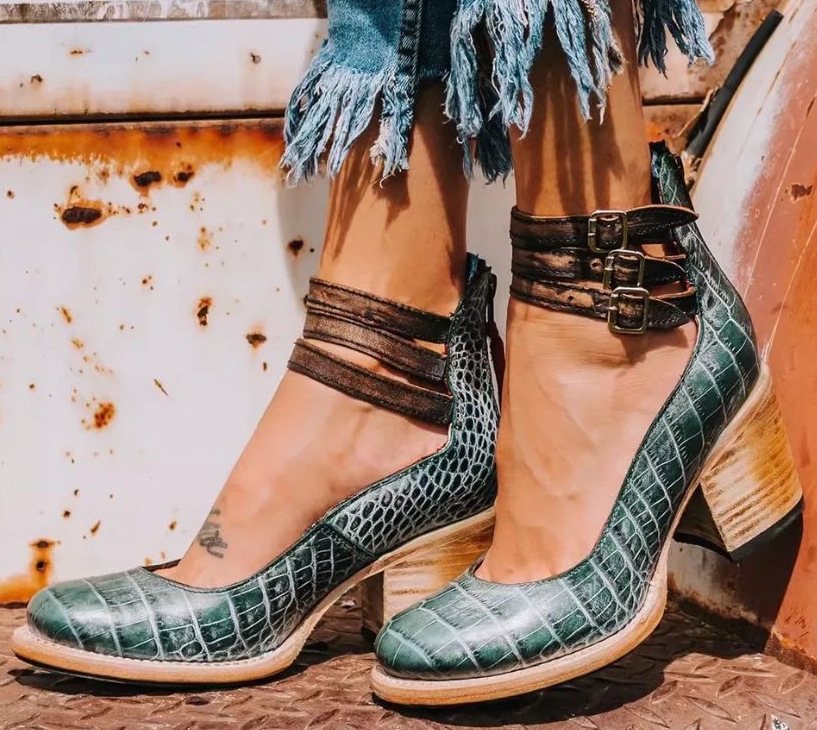 Mia | Elegant Vintage Strappy Ankle Strap Heels 8