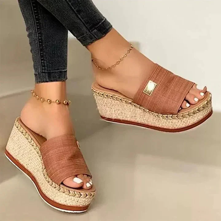 Mia | Stylish Black Wedge Sandals for Women 2