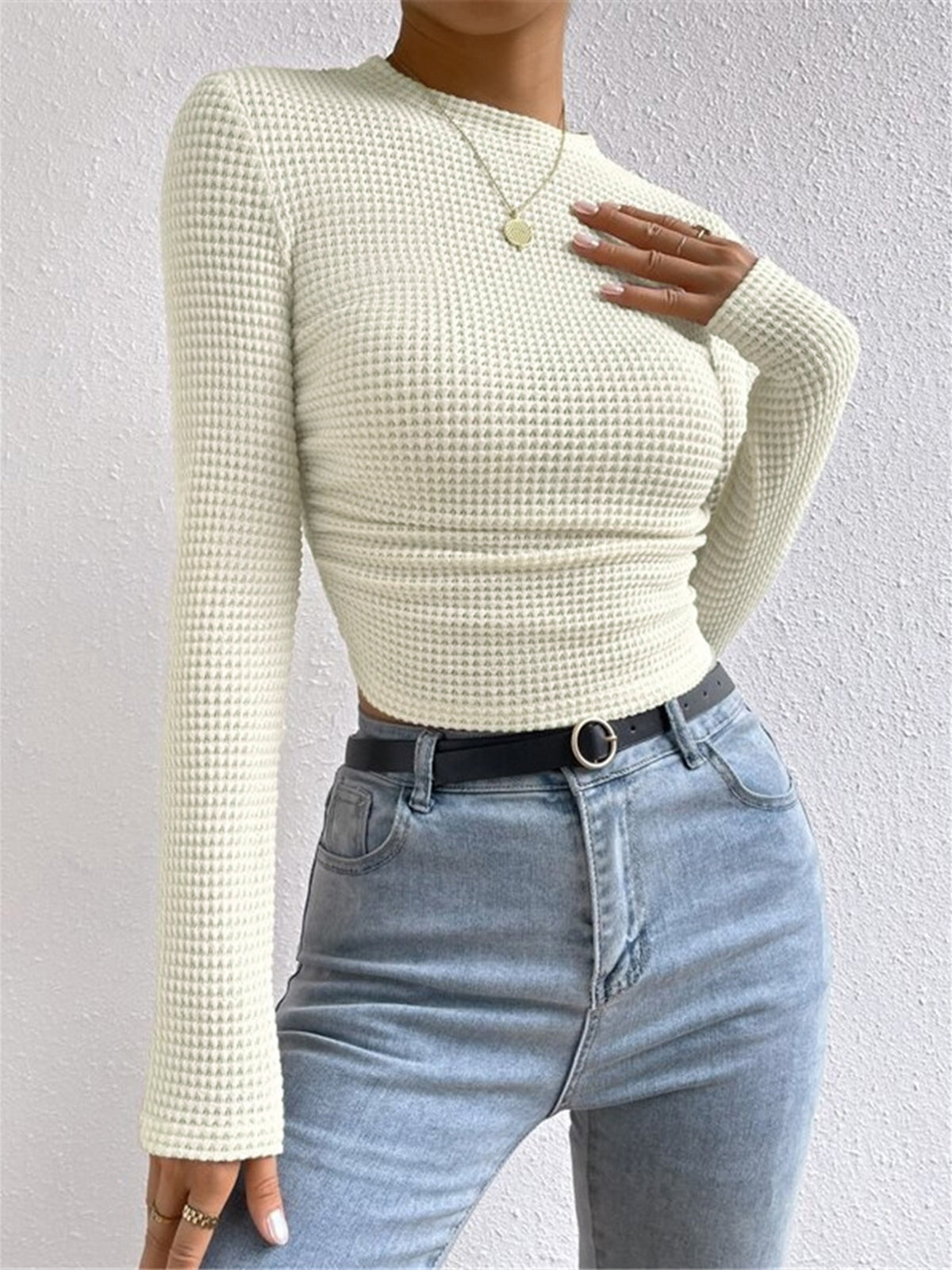 Mia | Stylish Modern Long Sleeve Crop Top 1