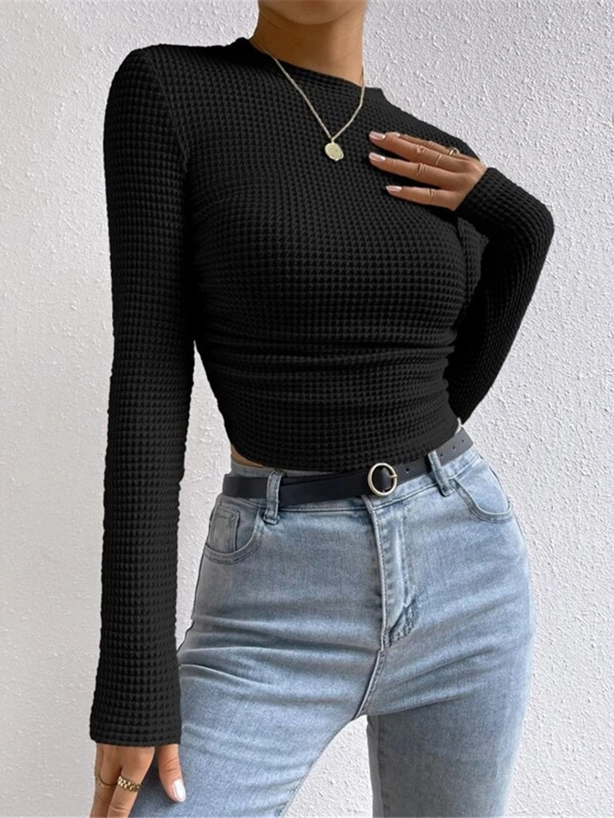 Mia | Stylish Modern Long Sleeve Crop Top 6