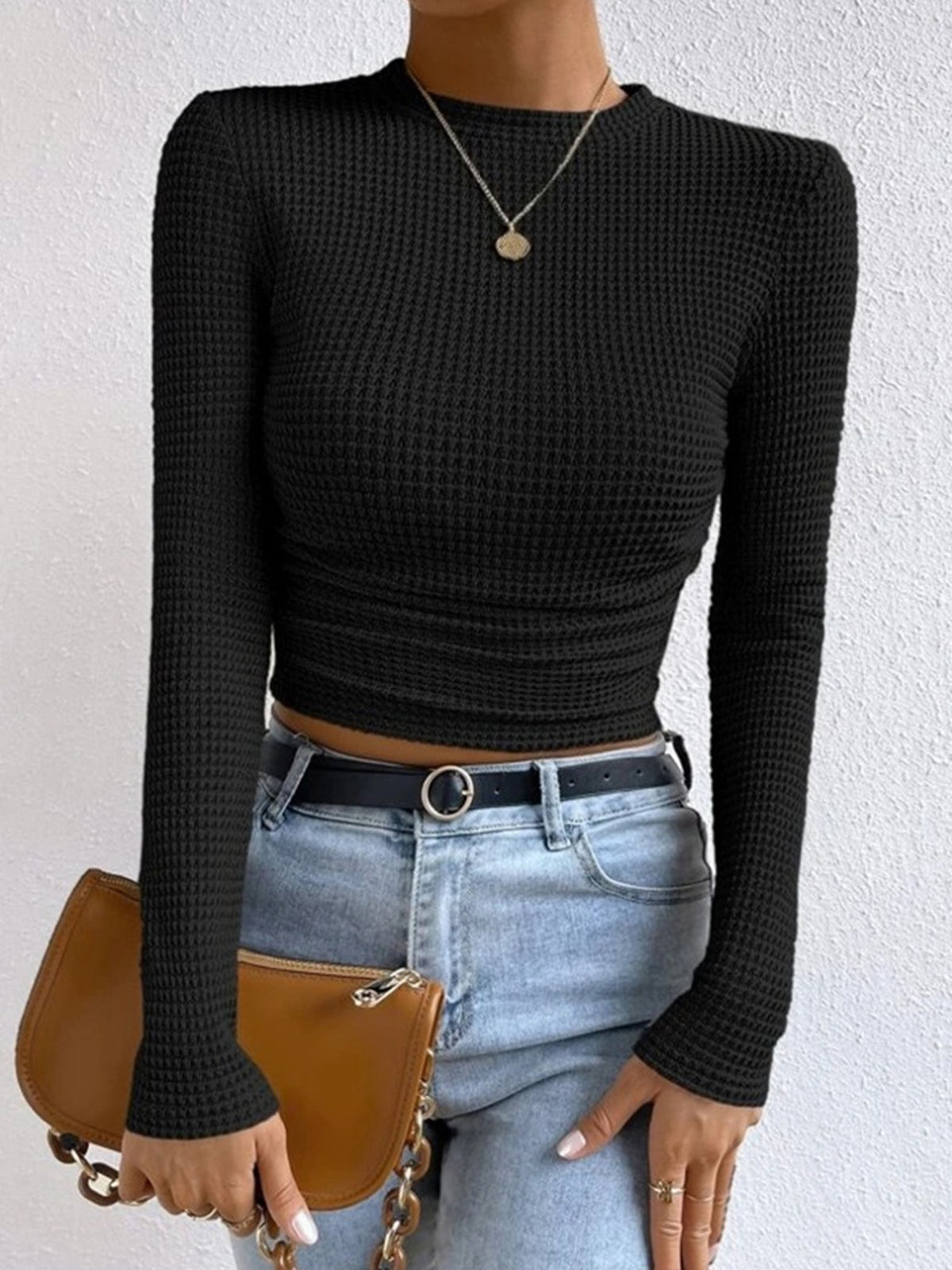 Mia | Stylish Modern Long Sleeve Crop Top 7