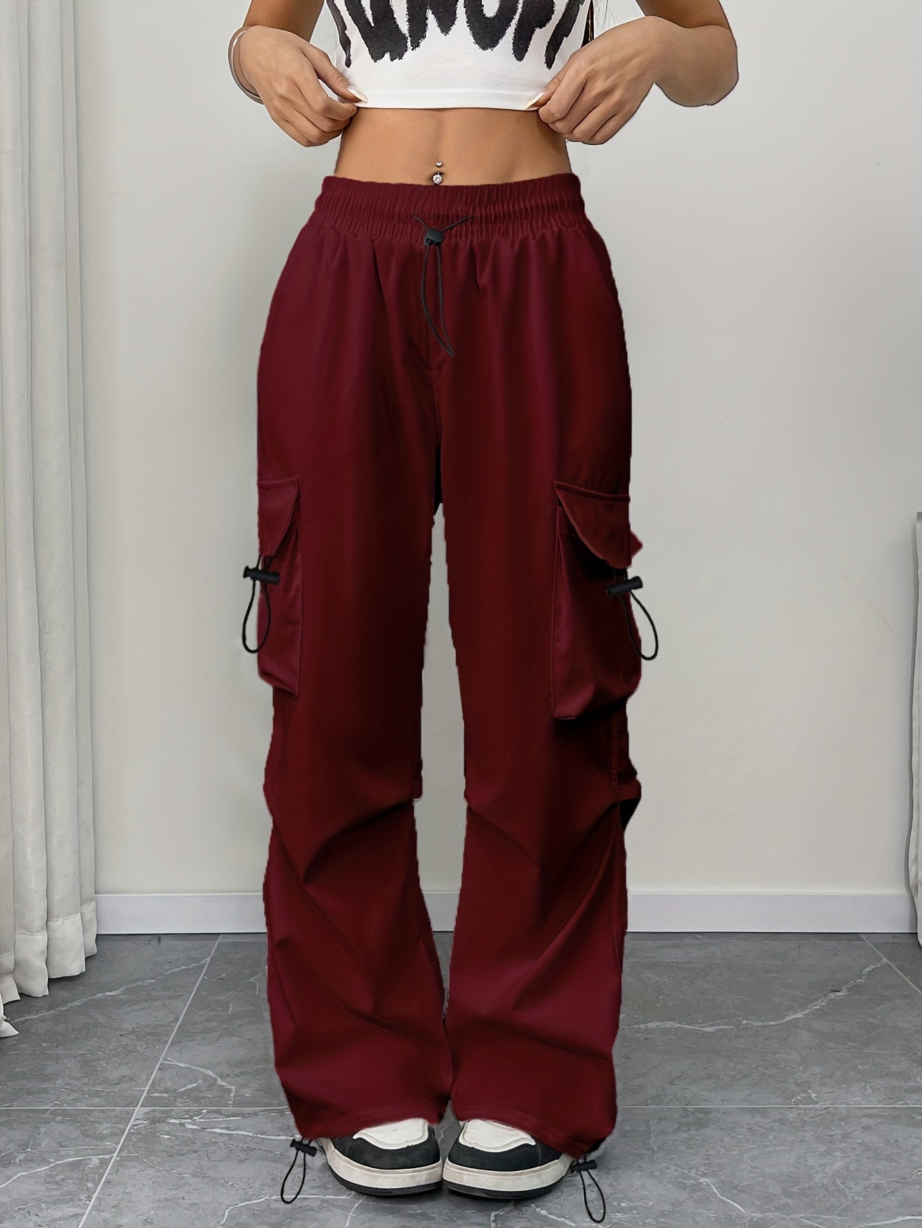 Mia | Stylish Relaxed Wide Leg Cargo Pants for Women 2