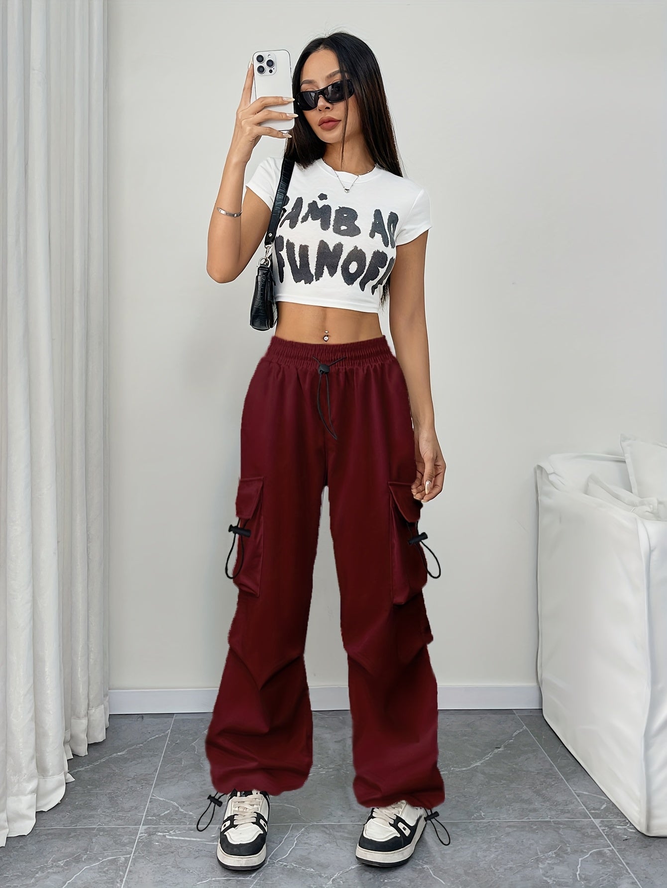 Mia | Stylish Relaxed Wide Leg Cargo Pants for Women 3