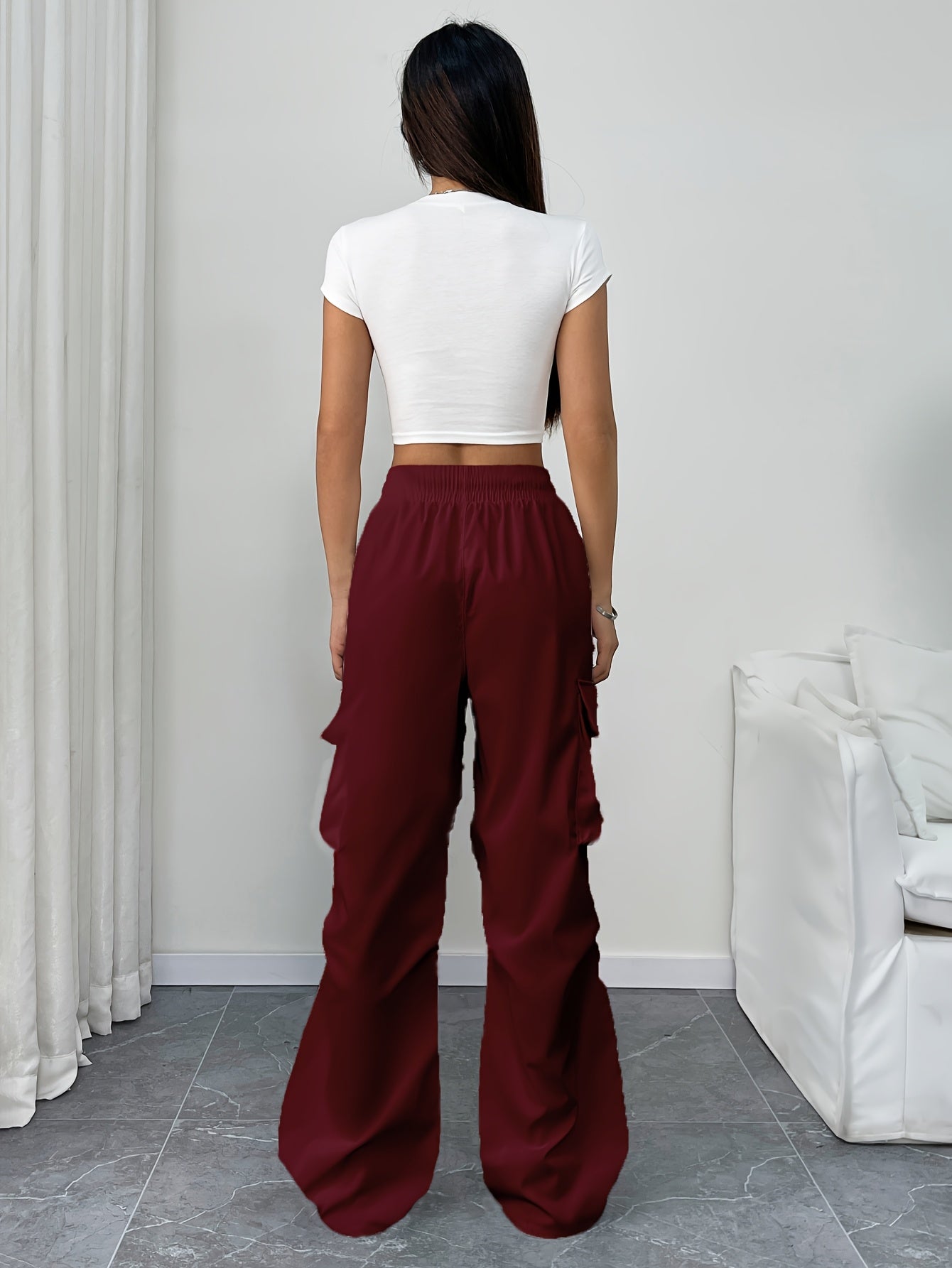 Mia | Stylish Relaxed Wide Leg Cargo Pants for Women 4
