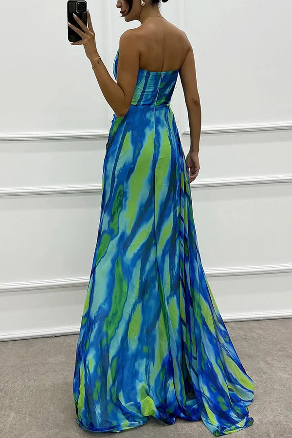 Mia | Vibrant One Shoulder Slit Maxi Dress for Women 2