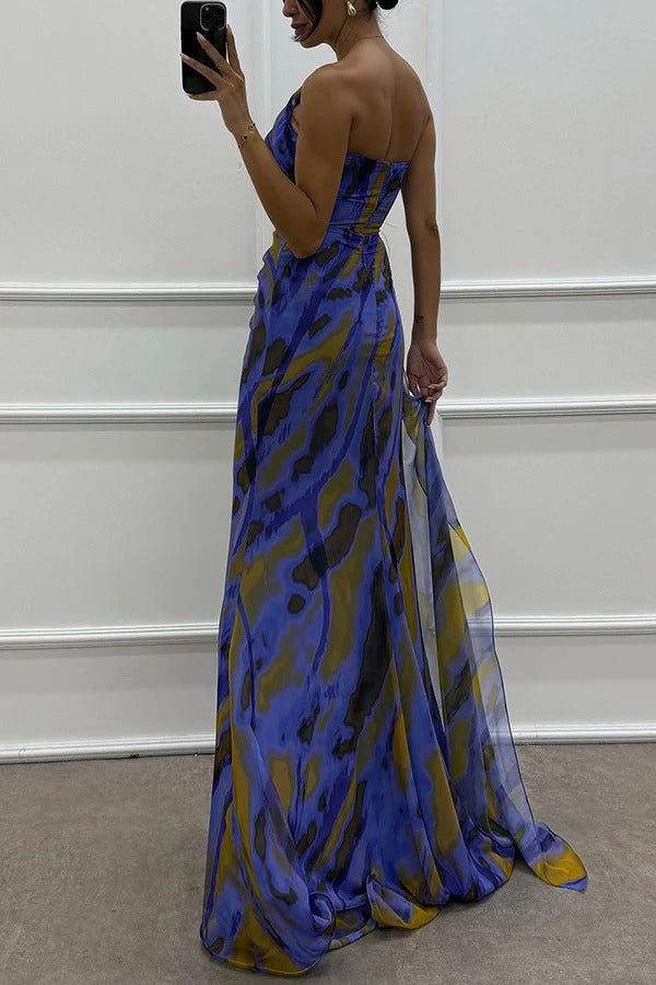 Mia | Vibrant One Shoulder Slit Maxi Dress for Women 7