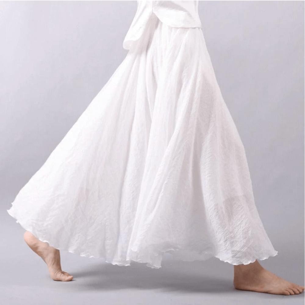 Nahla | Women's Bohemian Linen Maxi Skirt with Flowy Silhouette 0