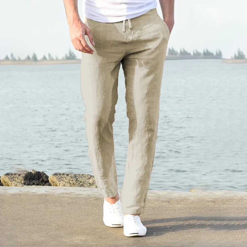Noah | Lightweight Relaxed Fit Mens Linen Trousers 3