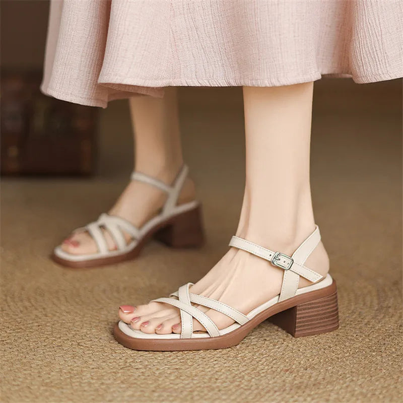 Olivia | Elegant Brown Leather Sandals for Women 0