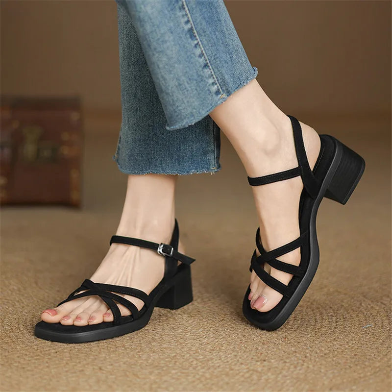 Olivia | Elegant Brown Leather Sandals for Women 7