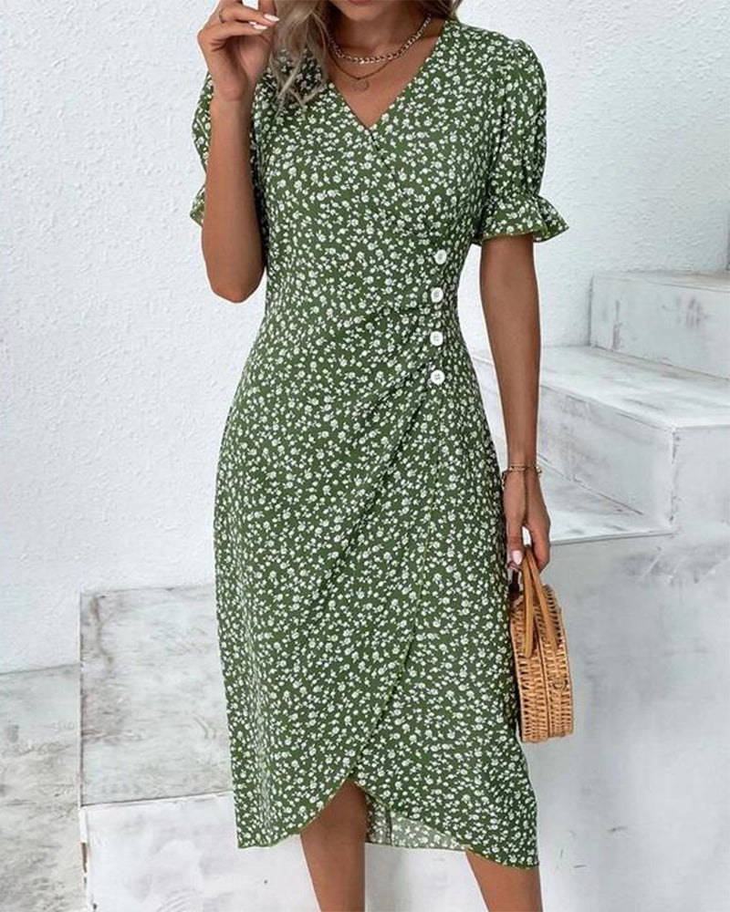 Rosa Collection | Women's Dress with Floral Print & Flattering Wrap Design 0