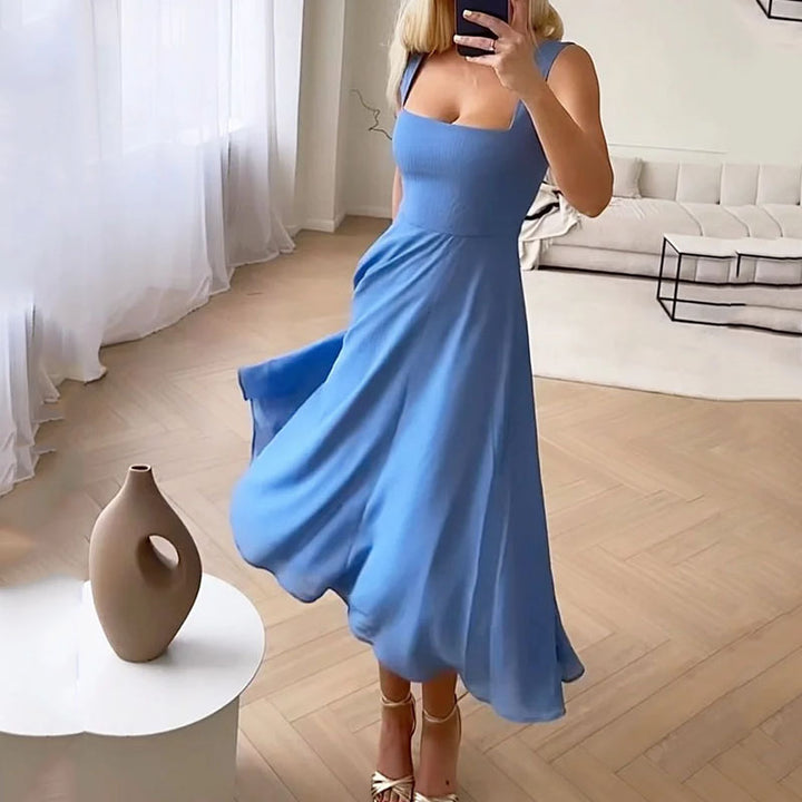 Samantha | Elegant Square Neck Midi Dress for Wedding Guests 2