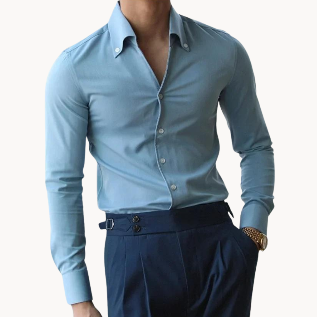 Soft-Blend Shirt | Button-Front Design with Relaxed Fit & Stretch Fabric 0