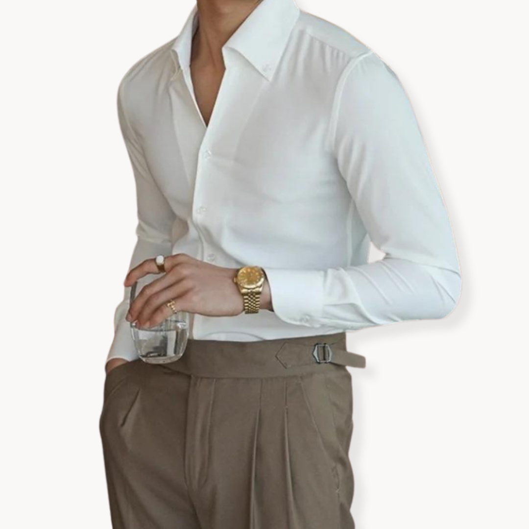 Soft-Blend Shirt | Button-Front Design with Relaxed Fit & Stretch Fabric 3