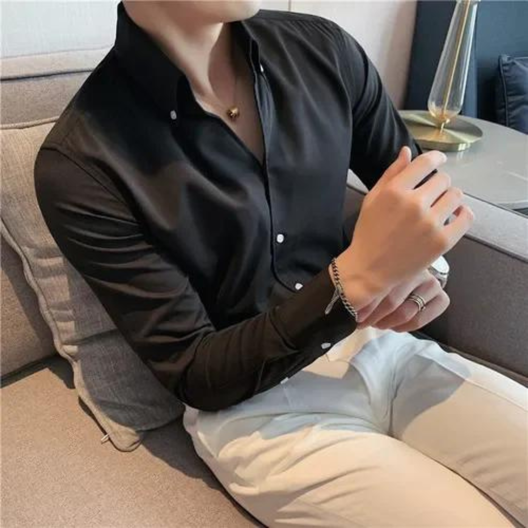 Soft-Blend Shirt | Button-Front Design with Relaxed Fit & Stretch Fabric 6