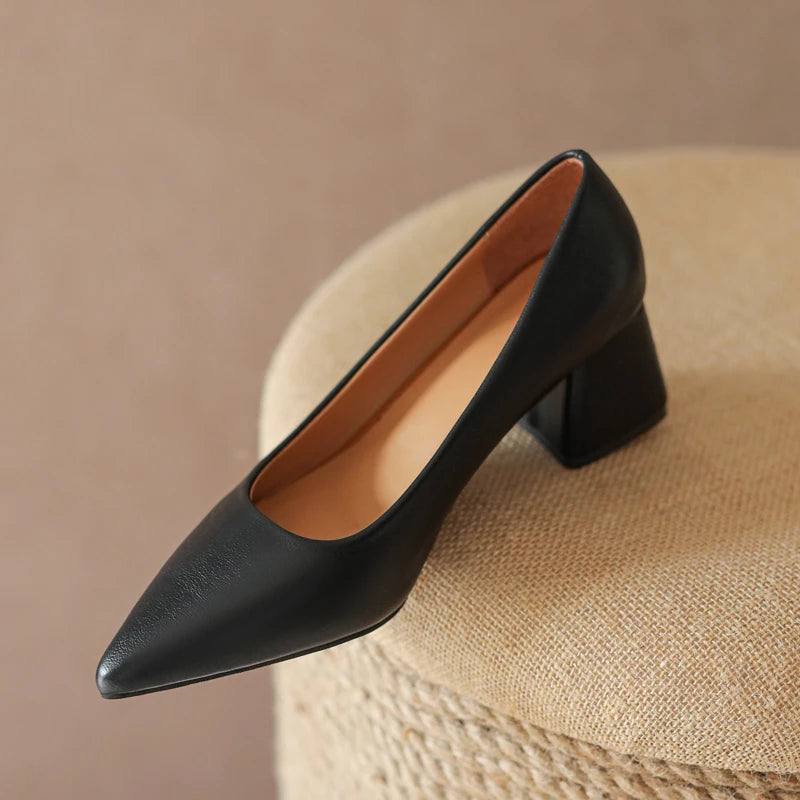 Sophia | Chic Closed-Toe Black Heels for Women 4