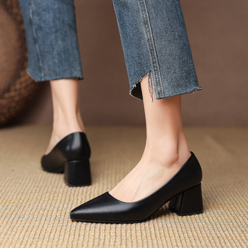 Sophia | Chic Closed-Toe Black Heels for Women 5