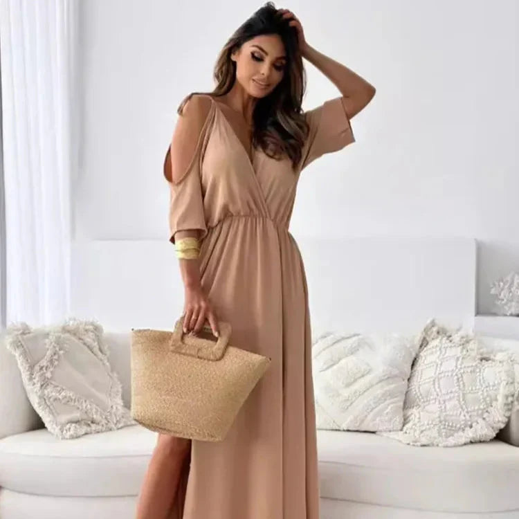 Sophia | Elegant Cold-Shoulder Maxi Dress for Wedding Guests 1