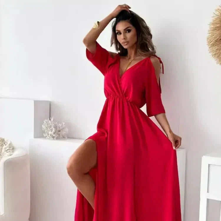 Sophia | Elegant Cold-Shoulder Maxi Dress for Wedding Guests 3
