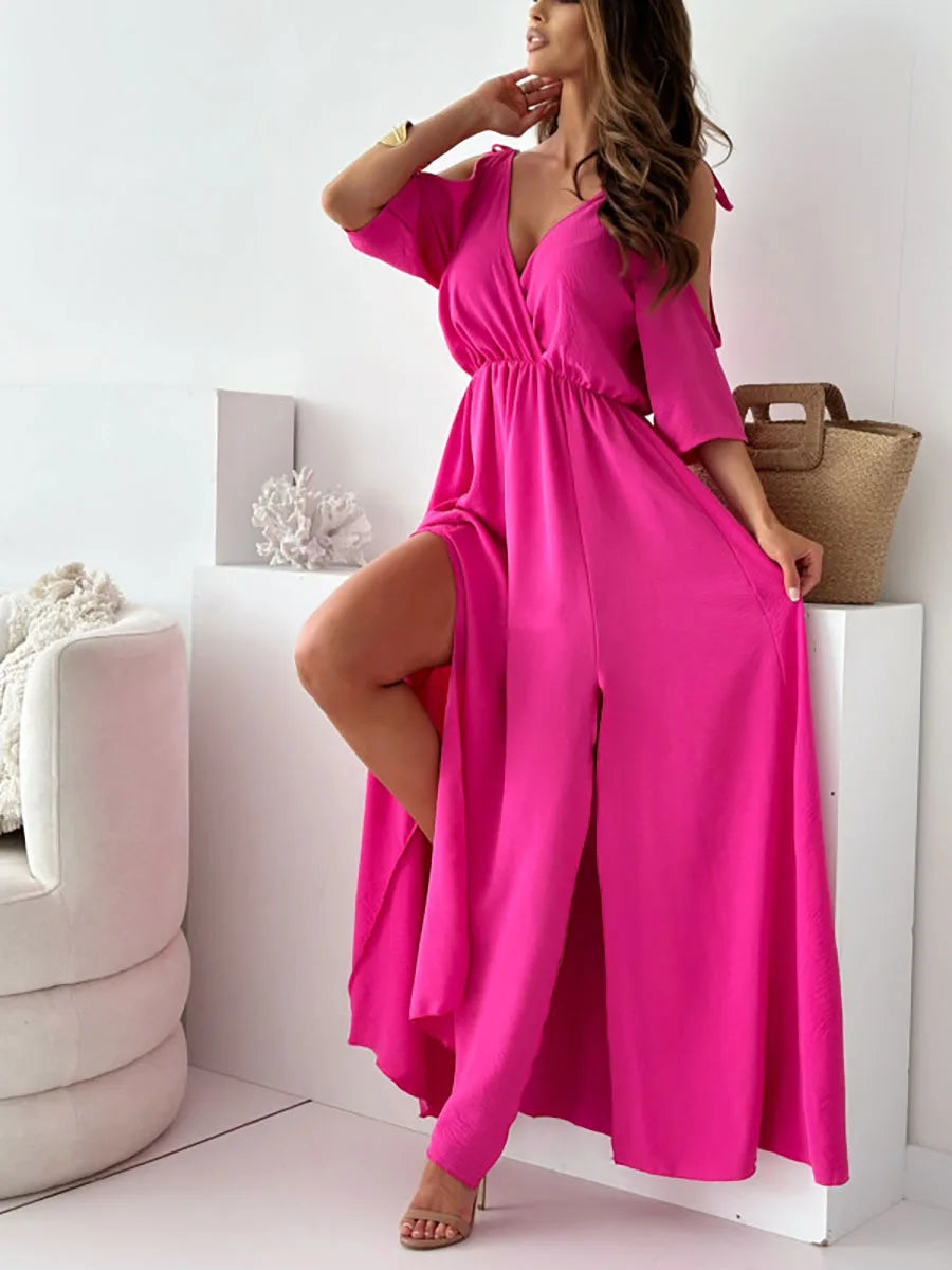 Sophia | Elegant Cold-Shoulder Maxi Dress for Wedding Guests 9
