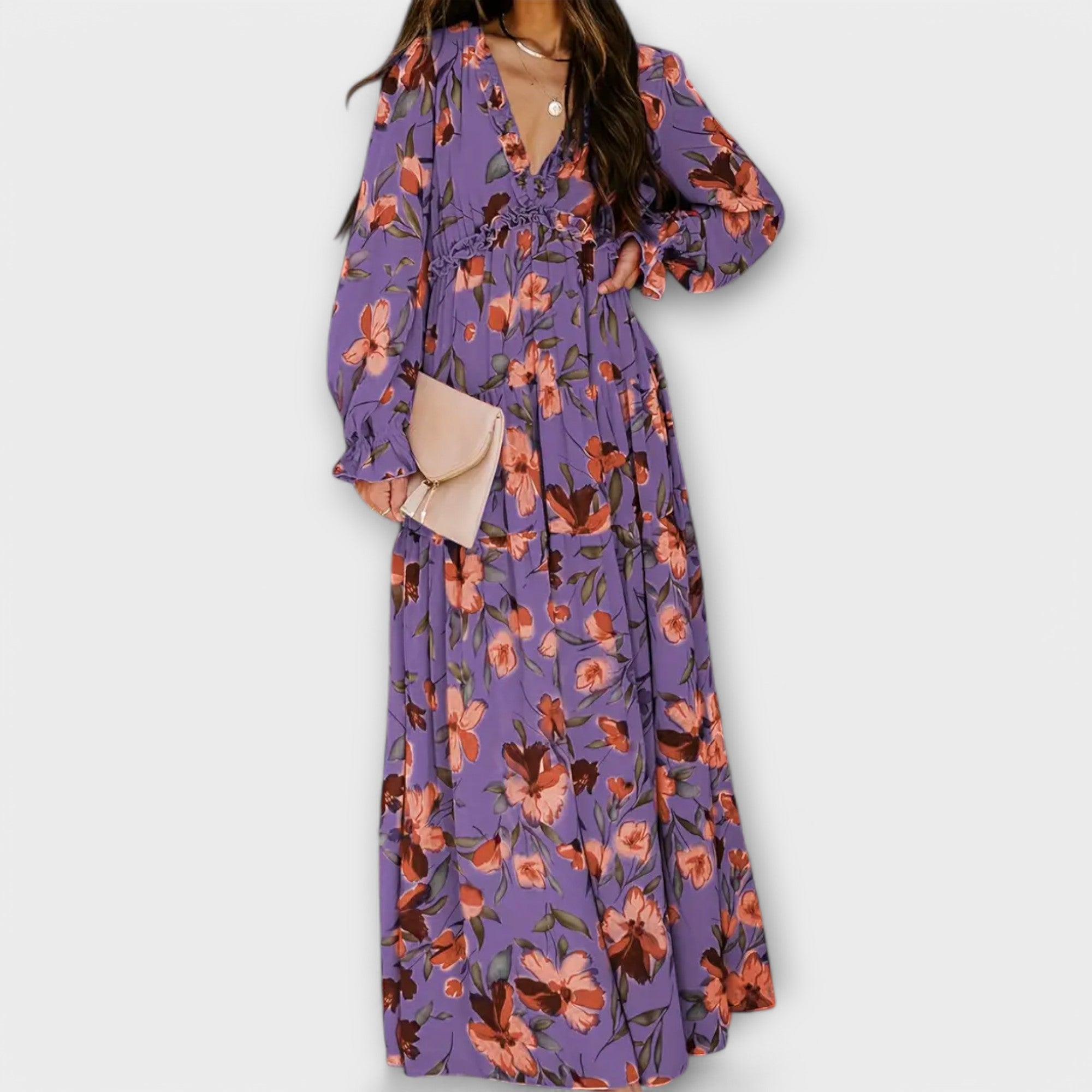 Sophia | Elegant Floral Maxi Wedding Guest Dress 8