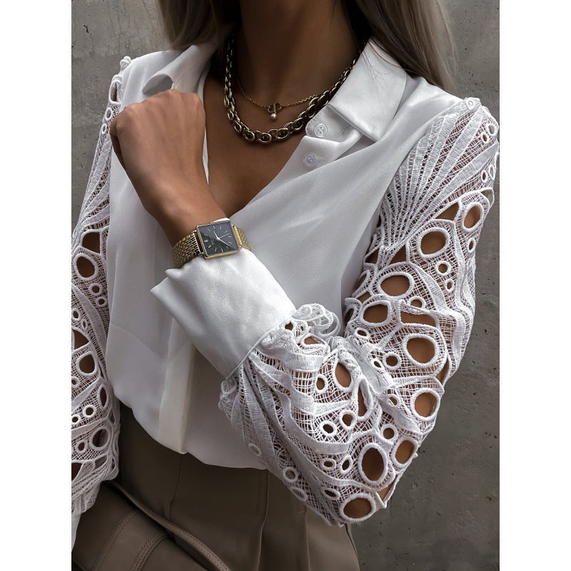 Sophia | Elegant Lace Sleeve Womens Blouse 2