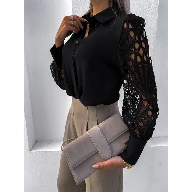 Sophia | Elegant Lace Sleeve Womens Blouse 3